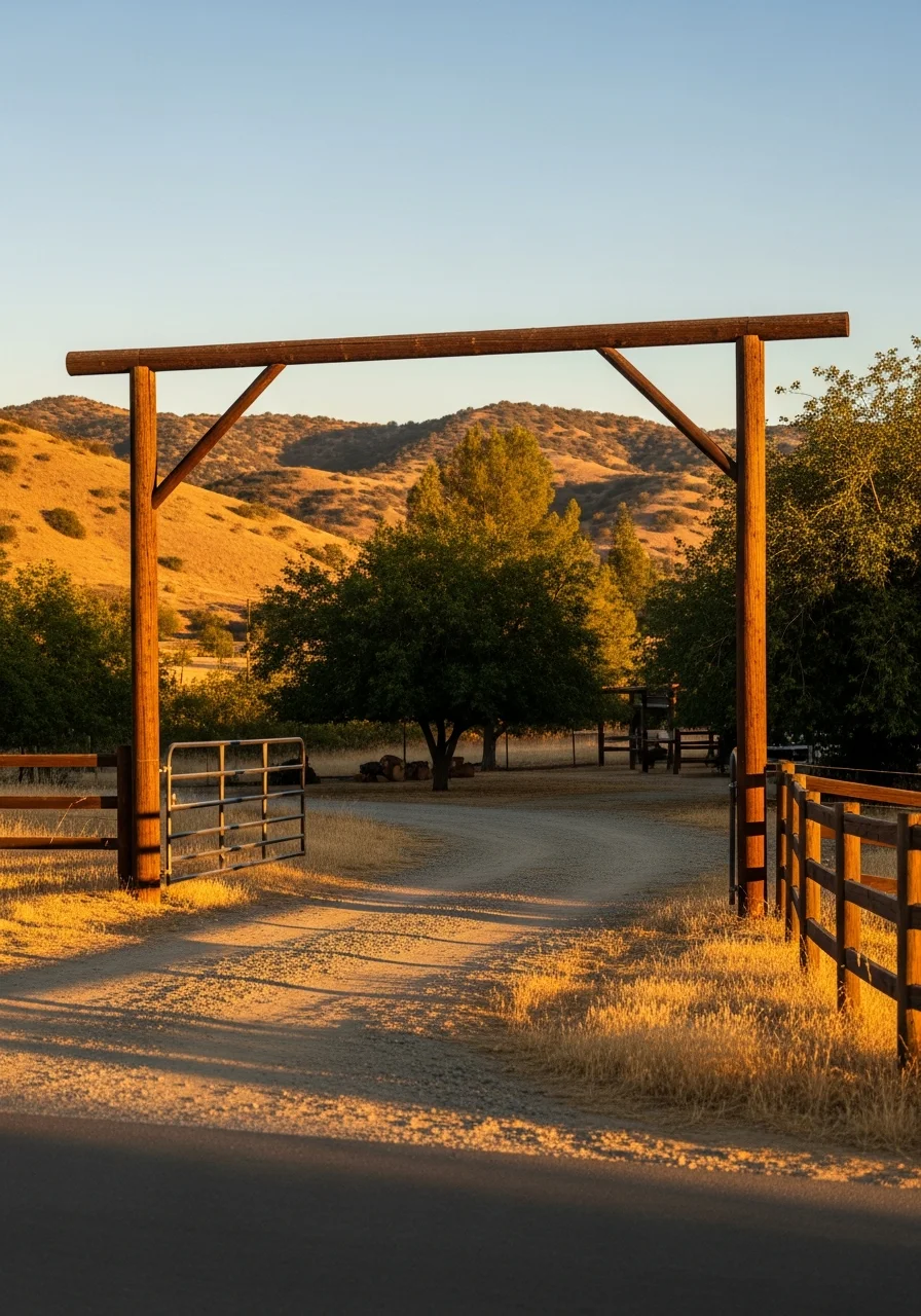 Wildomar rural-suburban property entrance with natural terrain.